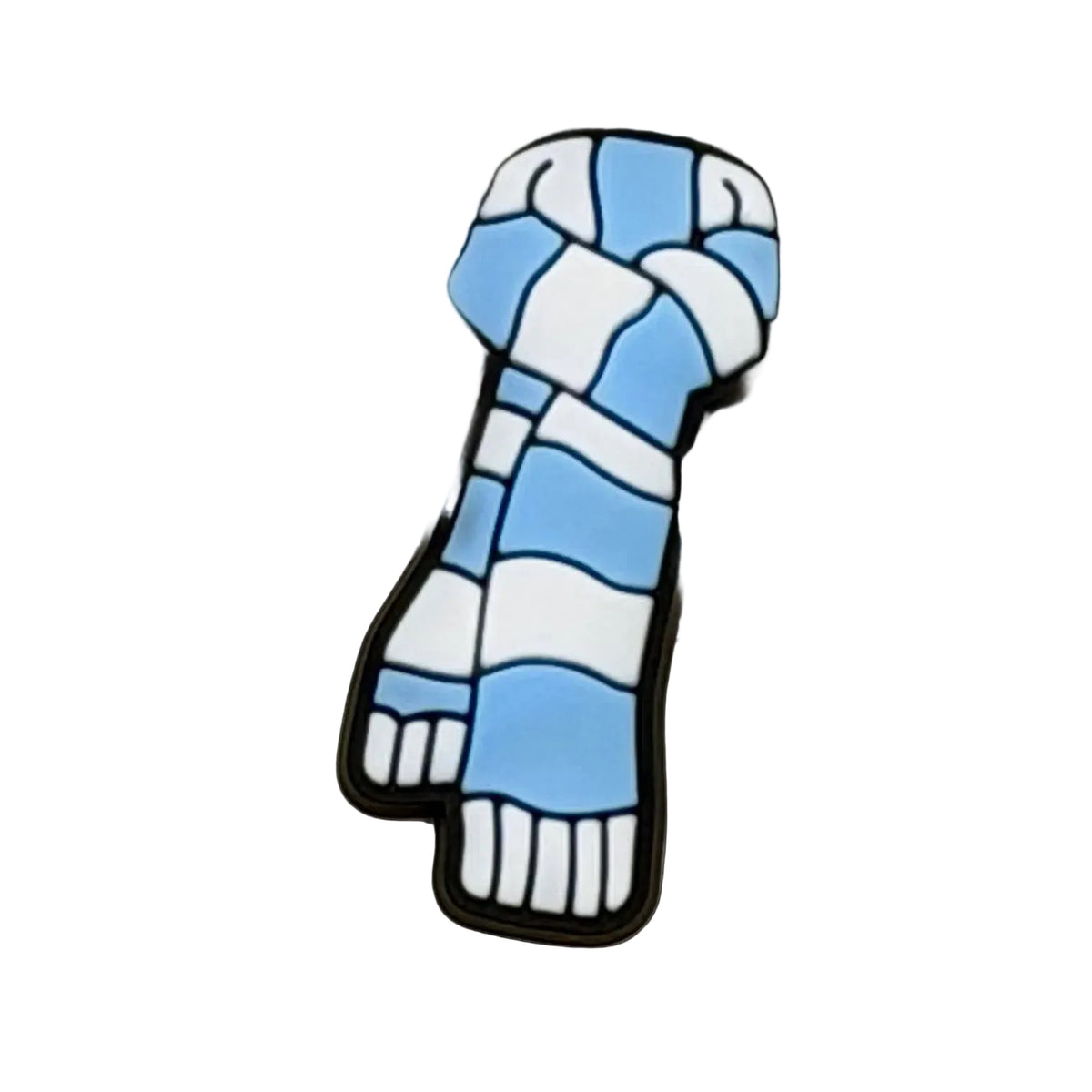 Light Blue & White Scarf Shoe Charm