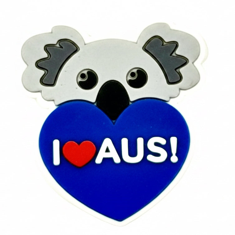 I Love Australia Shoe Charm