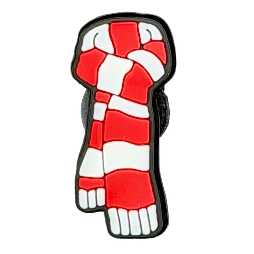 Red & White Scarf Shoe Charm
