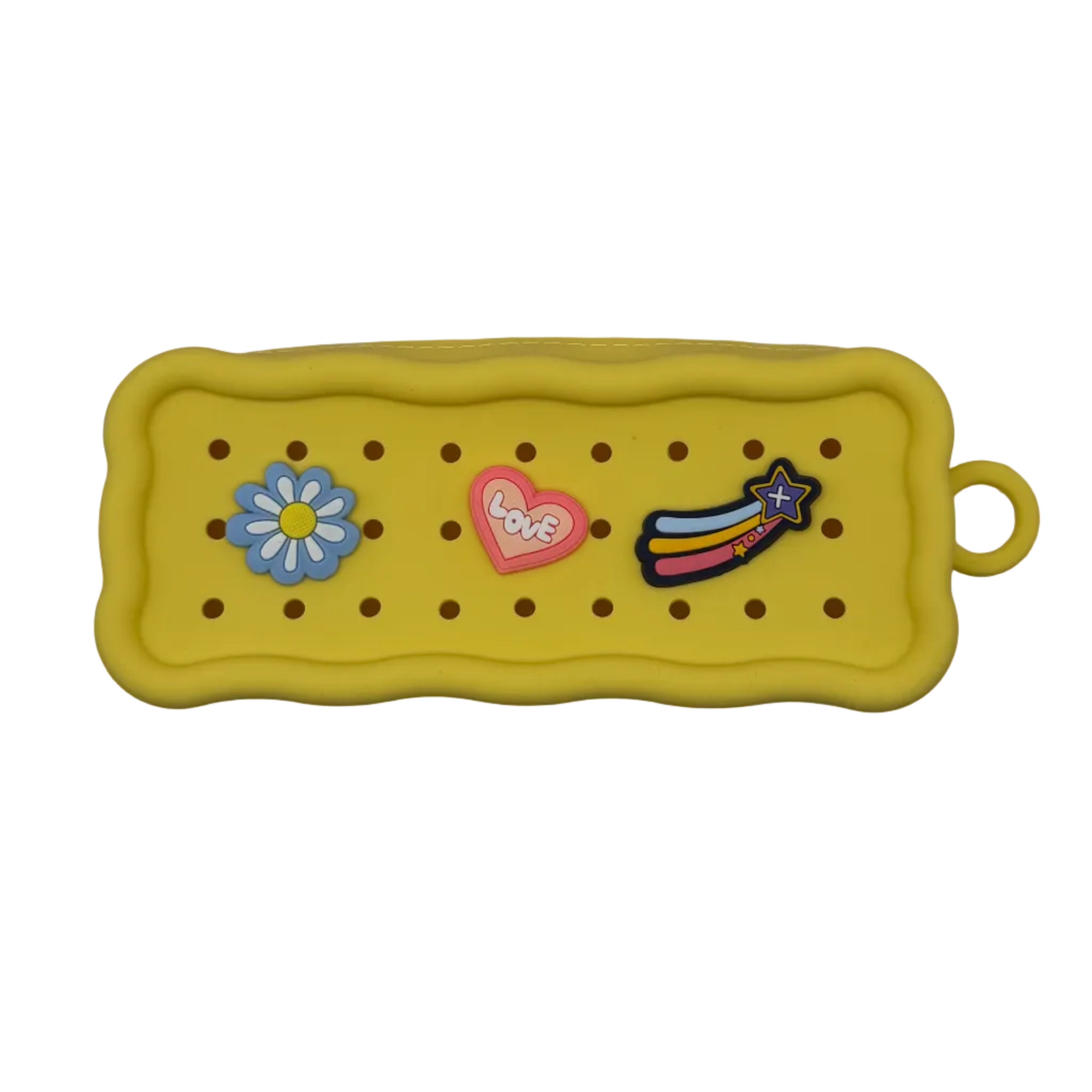 Yellow Acrylic Charm Pencil Case