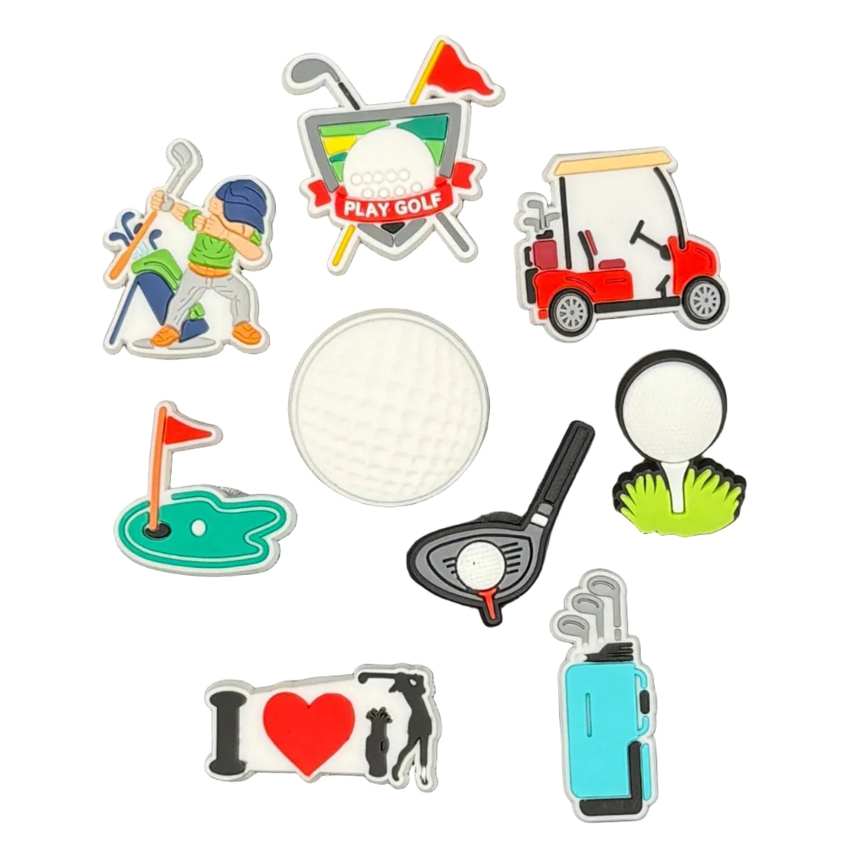 Golf Bundle 9 Shoe Charms
