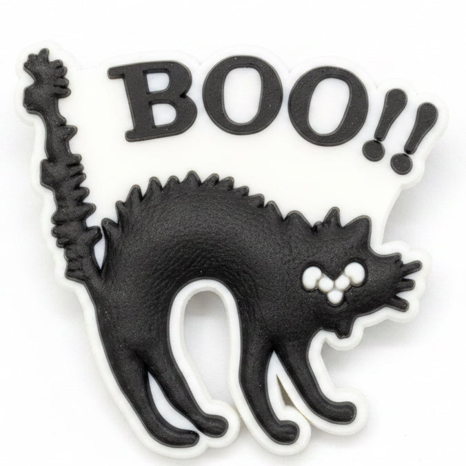 Halloween Black Cat Boo Shoe Charm