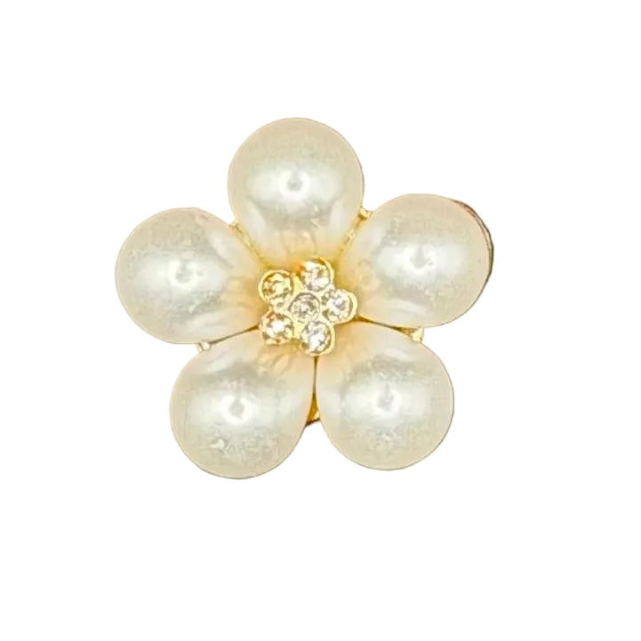 Pearl Flower Metal Shoe Charm