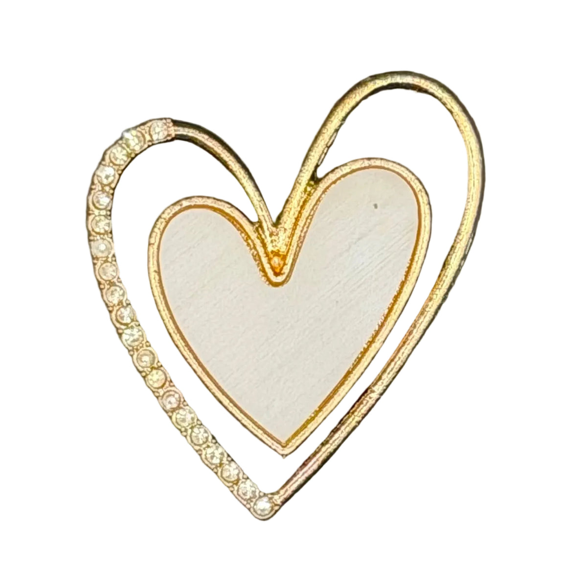 White Heart (Metal) Shoe Charm