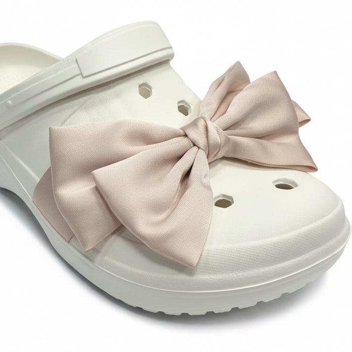 Pack of 2 - Baby Pink Bow Shoe Charms