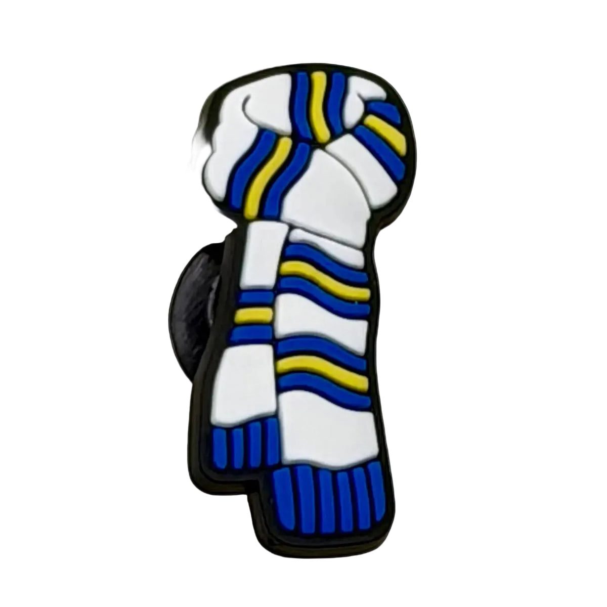 White, Blue & Yellow Scarf Shoe Charm