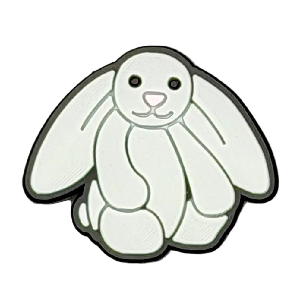 Grey Bunny Shoe Charm