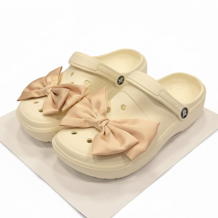Pack of 2 - Baby Pink Bow Shoe Charms