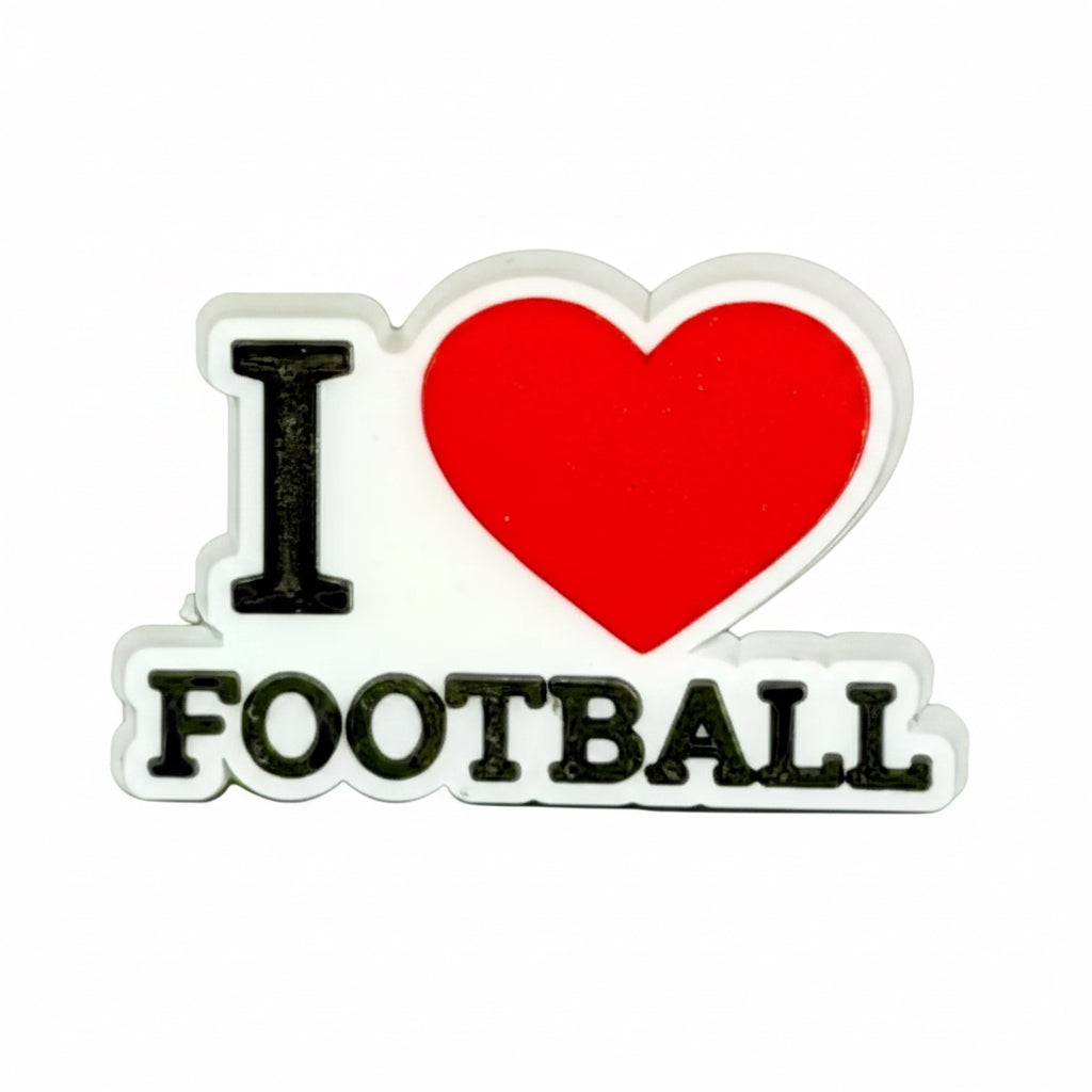 I Love Football Shoe Charms