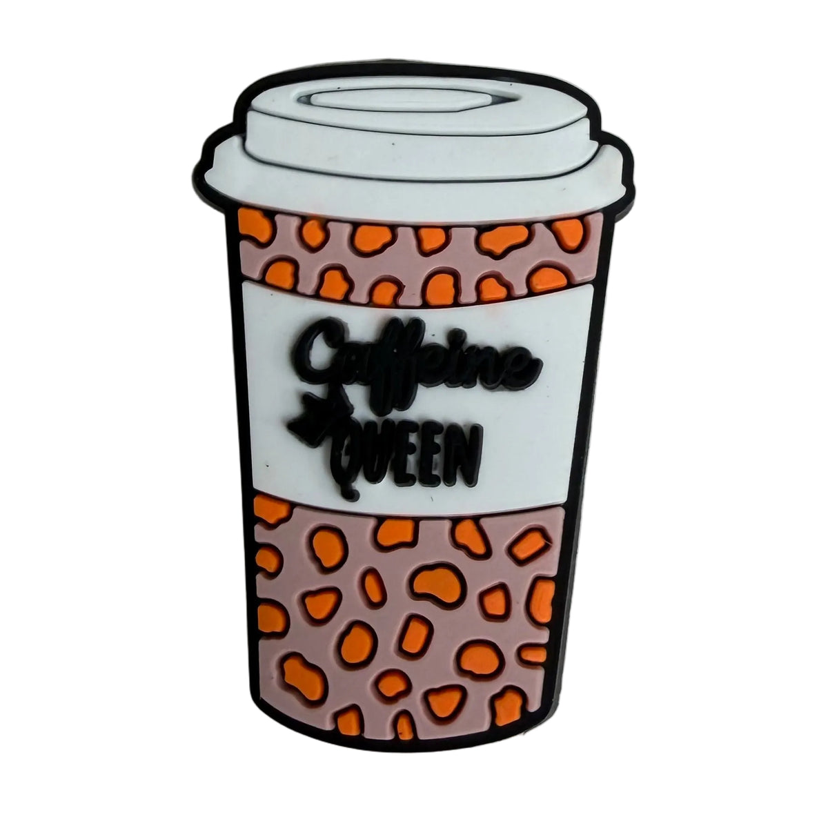 Coffe Cup Leopard Print Shoe Charm