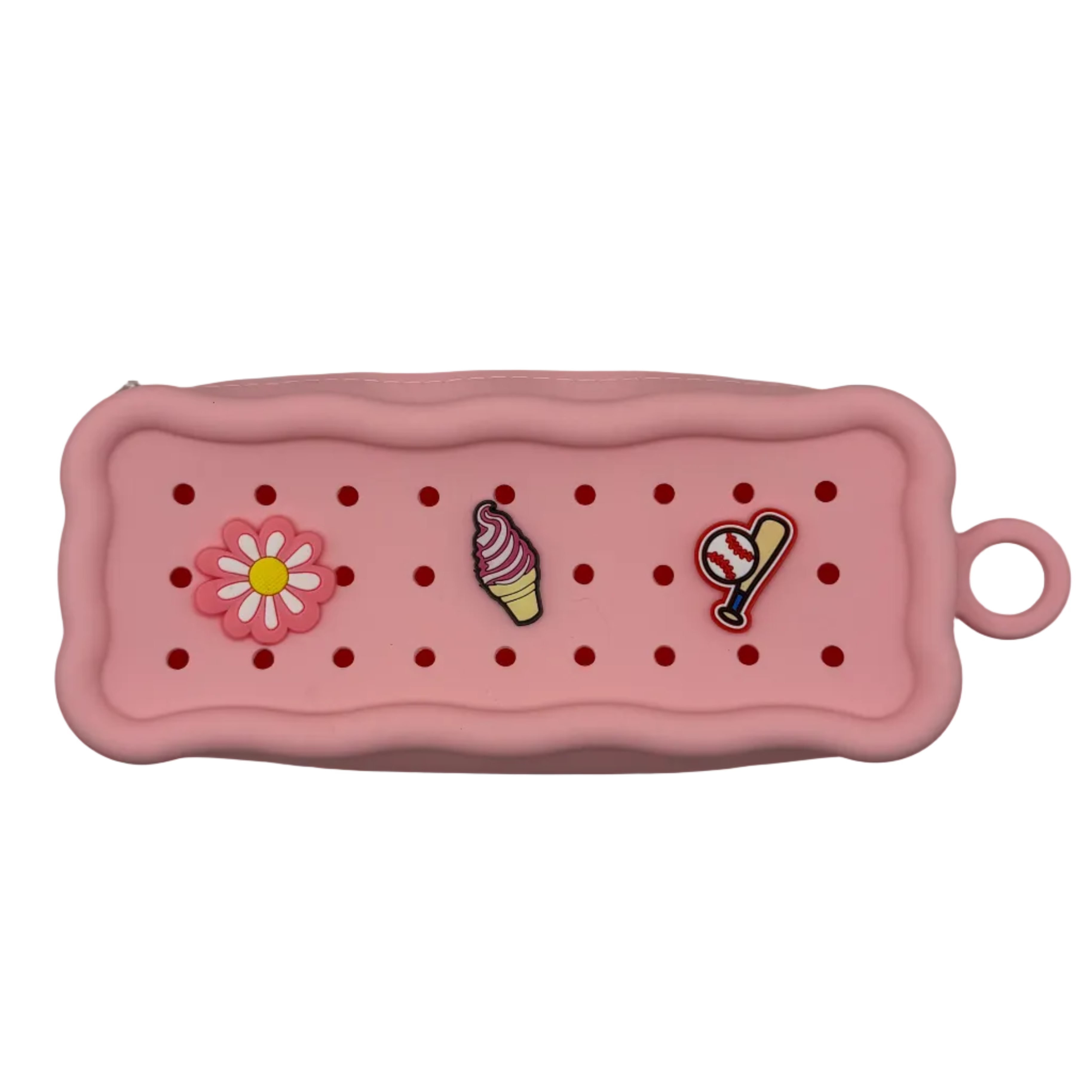 Pink Acrylic Charm Pencil Case