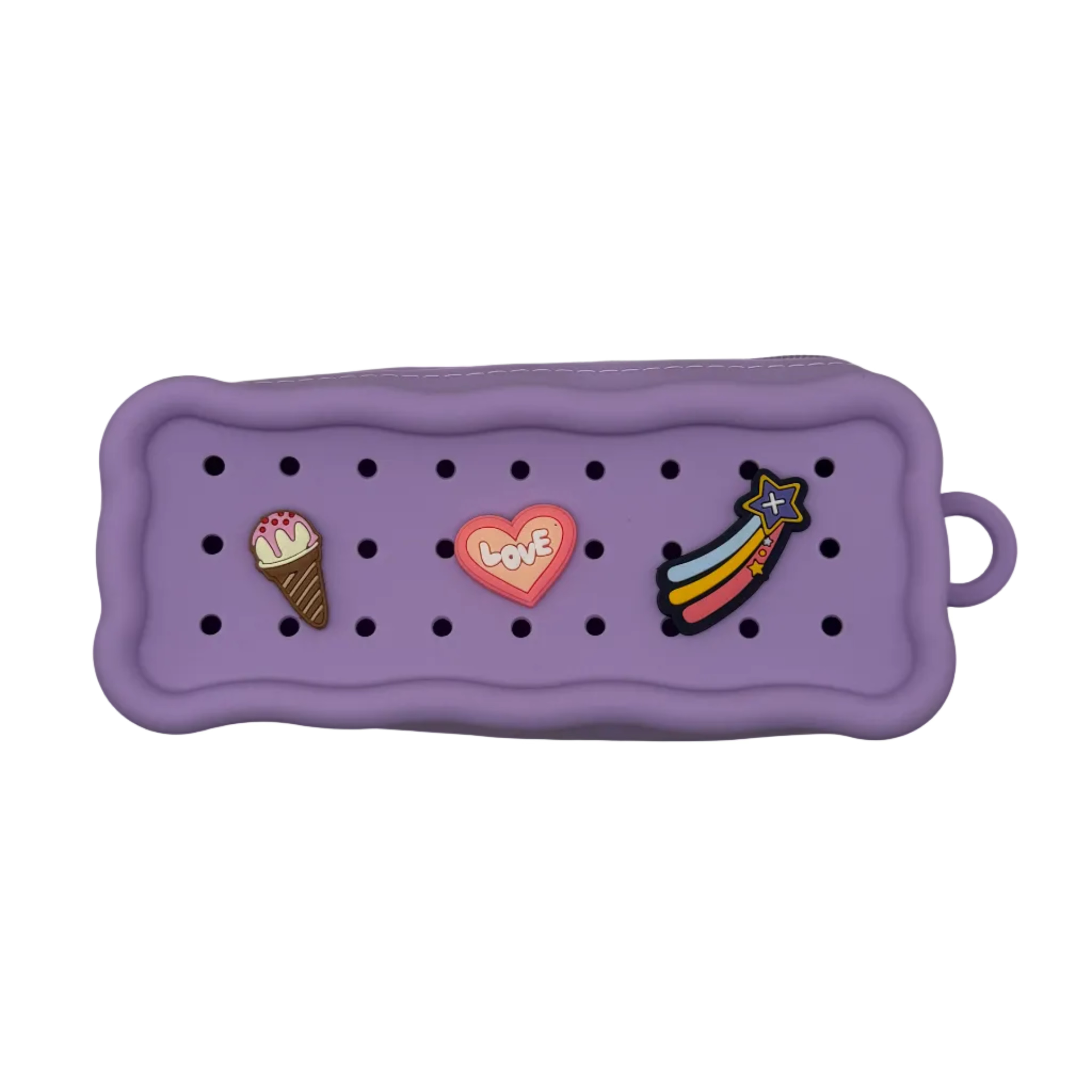 Purple Acrylic Charm Pencil Case