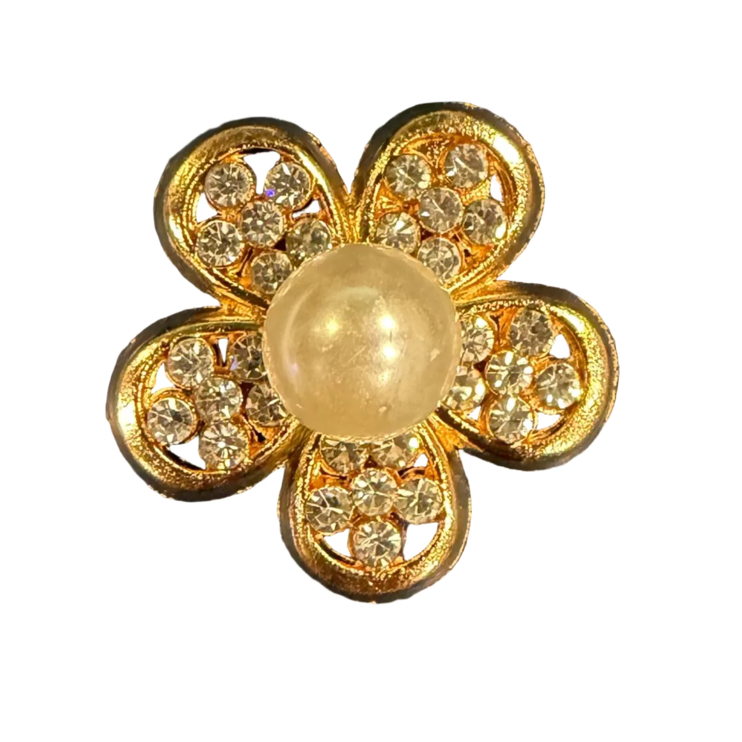 Pearl Flower Metal Shoe Charm