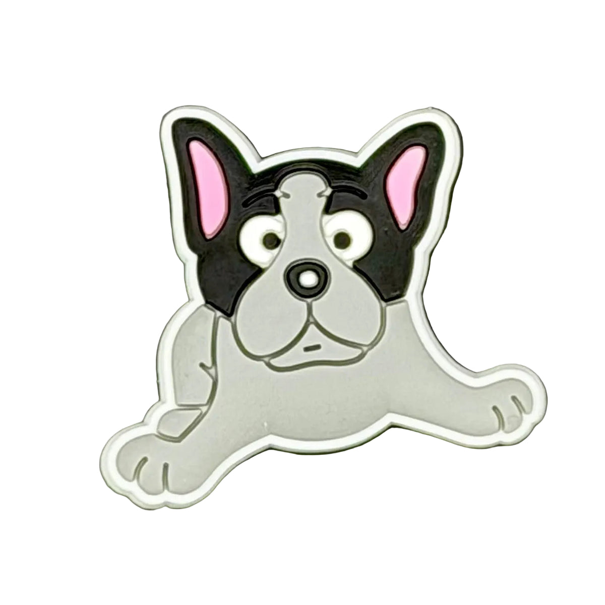 Dog Black & Grey Shoe Charm